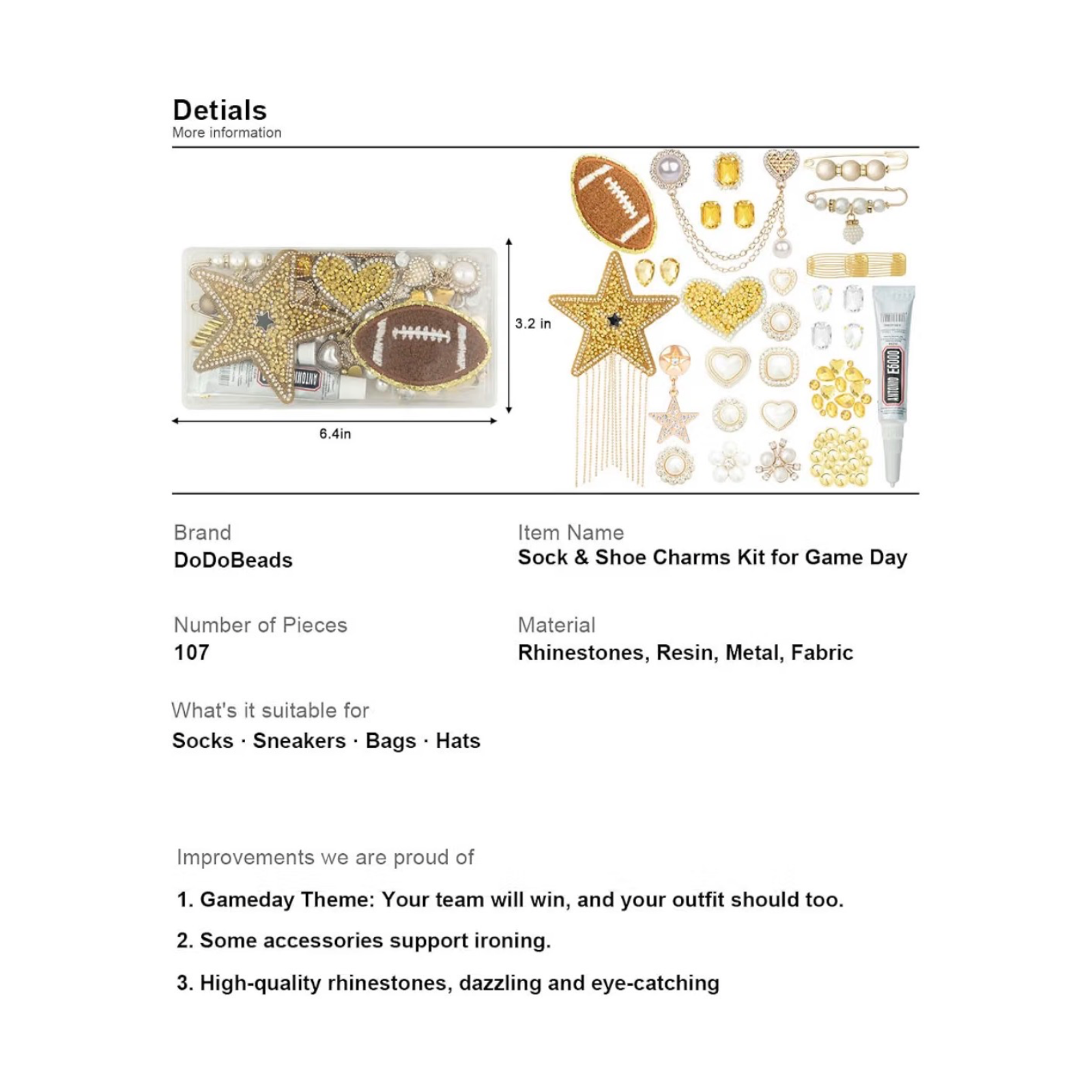 Junk Socks Charms Kit 410Pcs – Gold 6