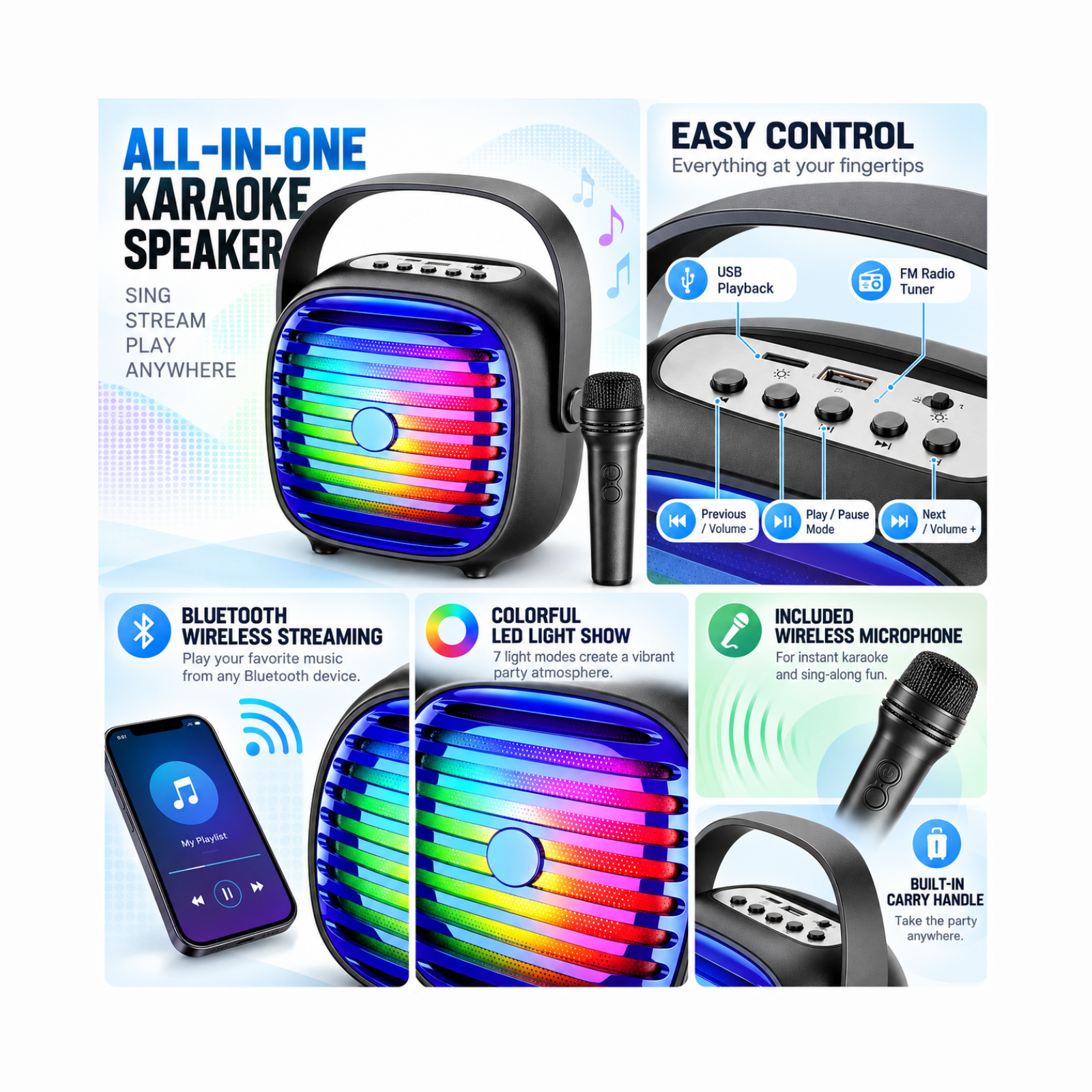 Blue 4-Inch Woofer With Microphone ZIP-40 3