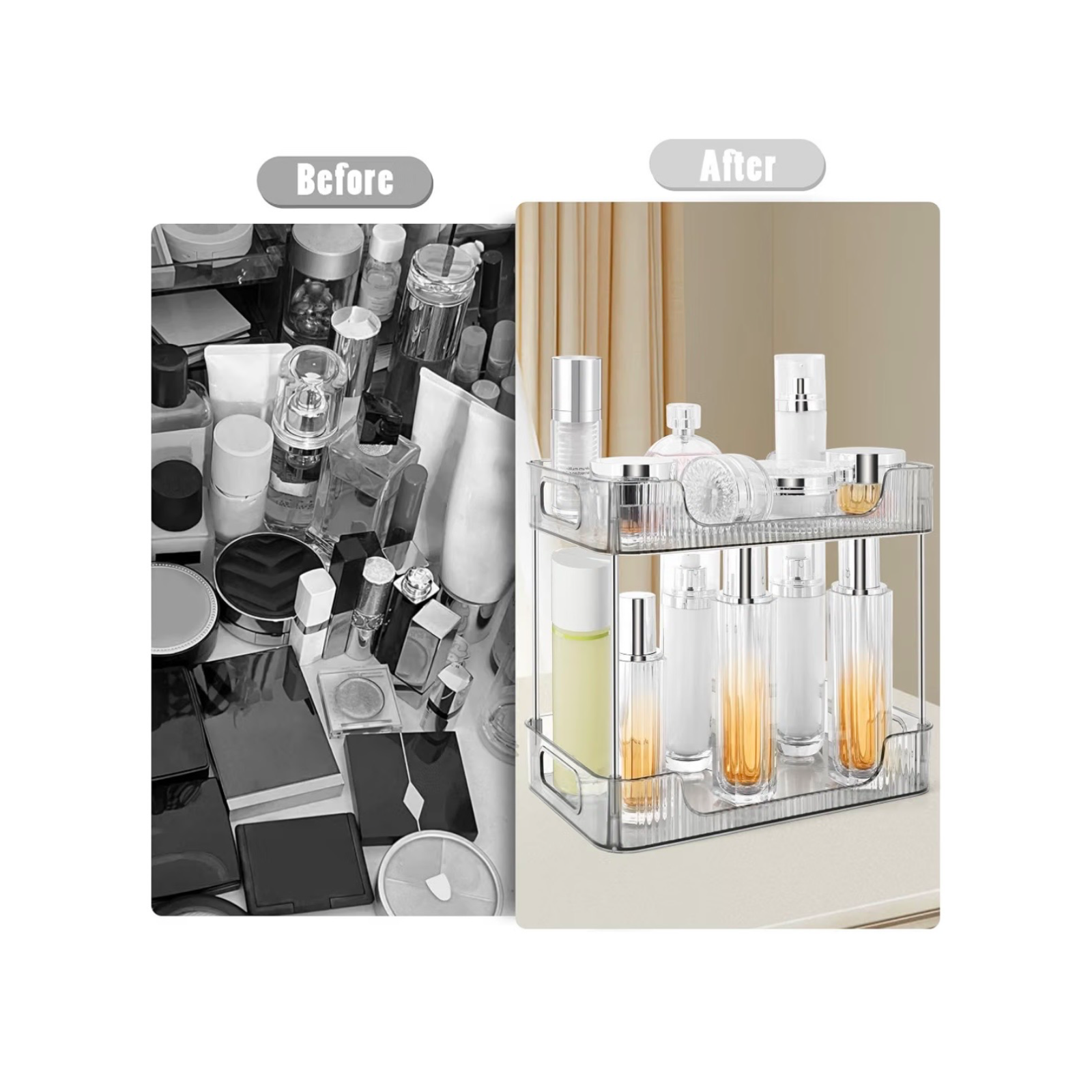 2-Tier Bathroom Counter Organizer - Grey 4