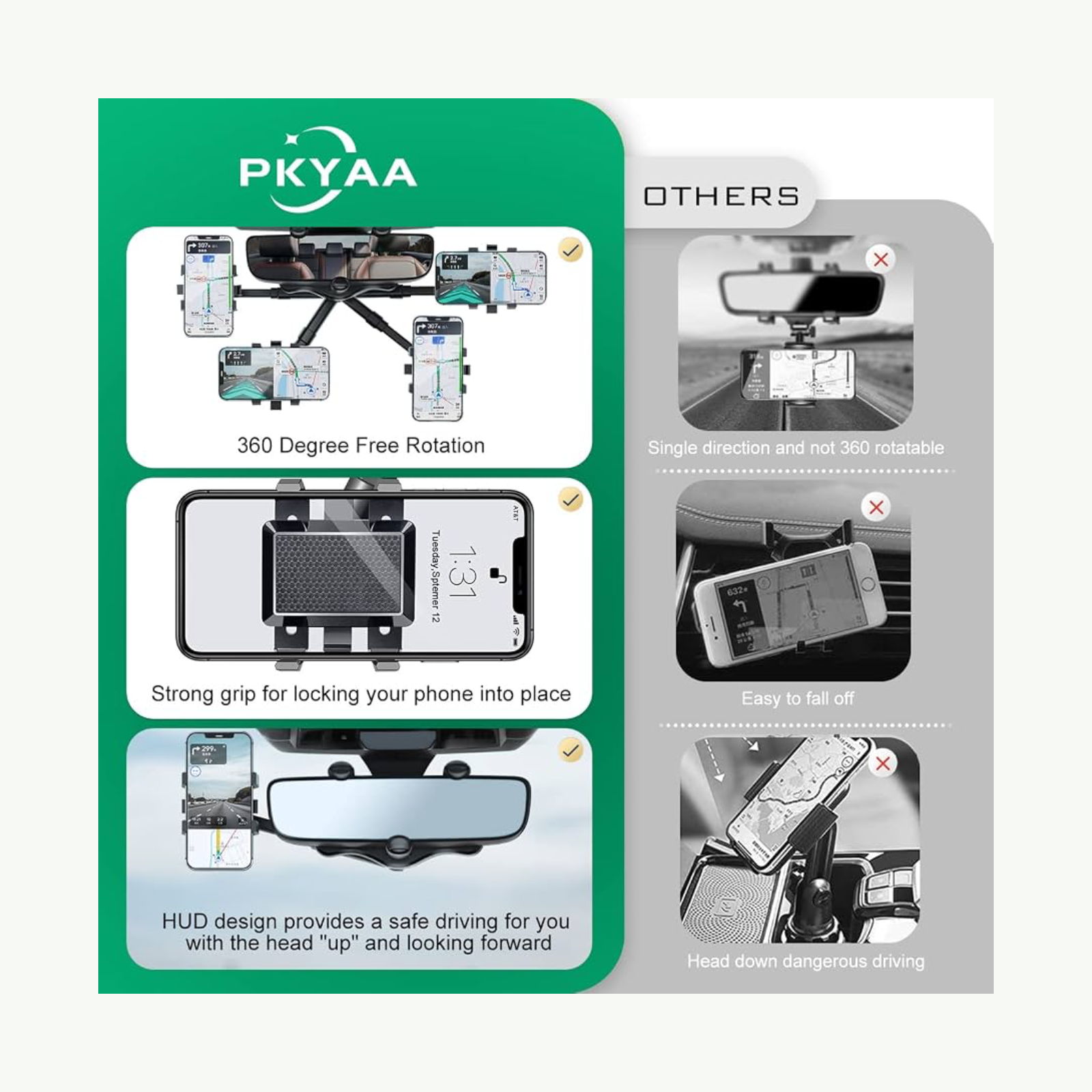 Rearview Mirror Phone Mount 5