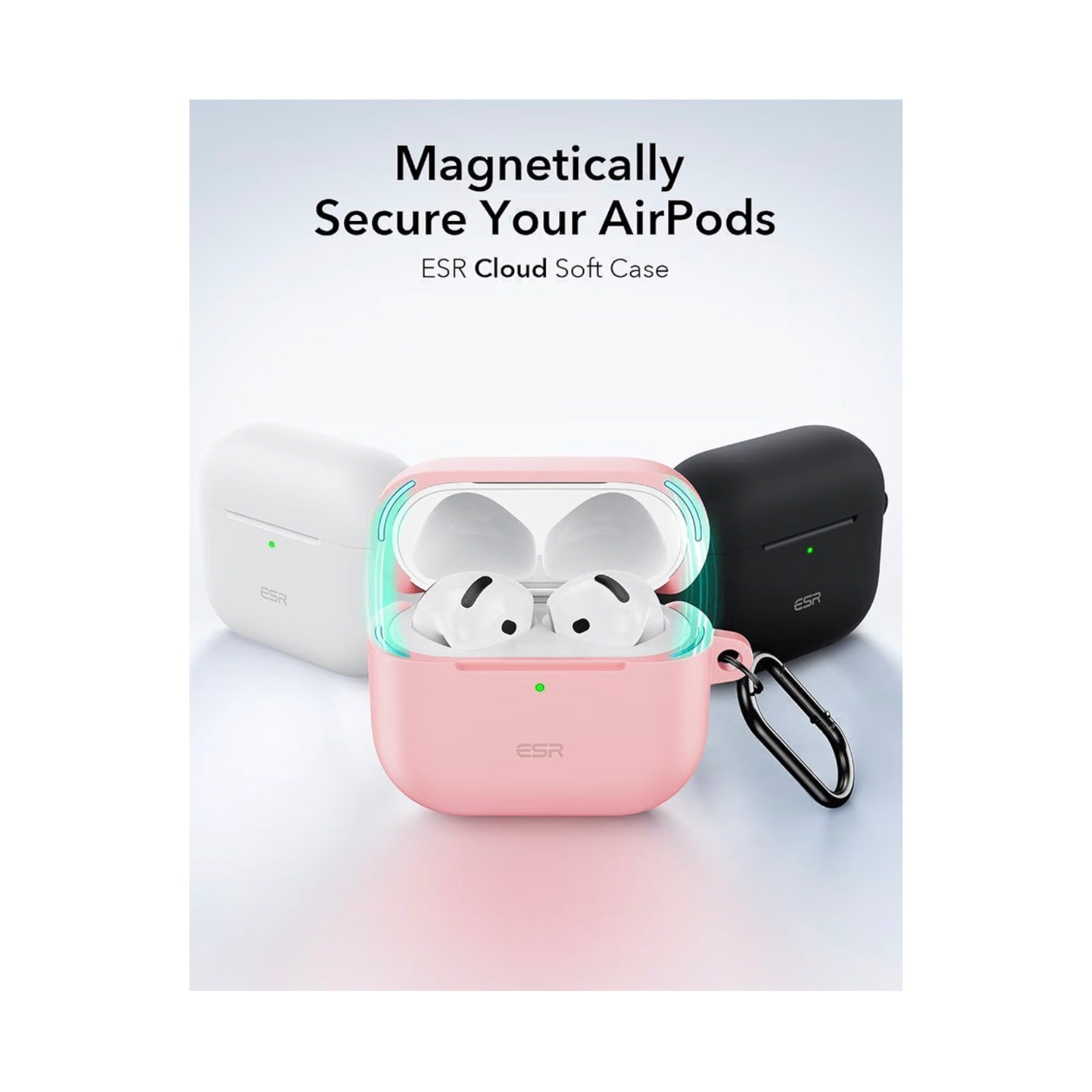 ESR AirPods 5/4 Cloud Series Case With Magnetic Lid – Pink 3
