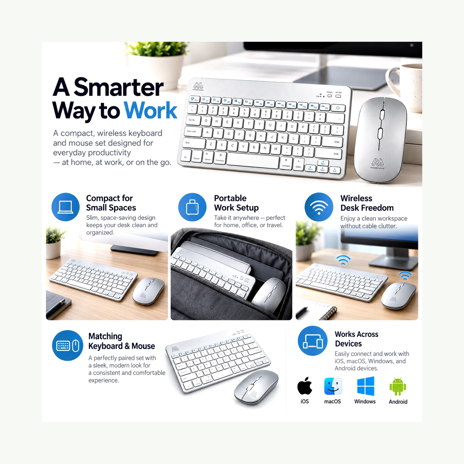 2-in-1 Bluetooth Keyboard And Mouse Set 4