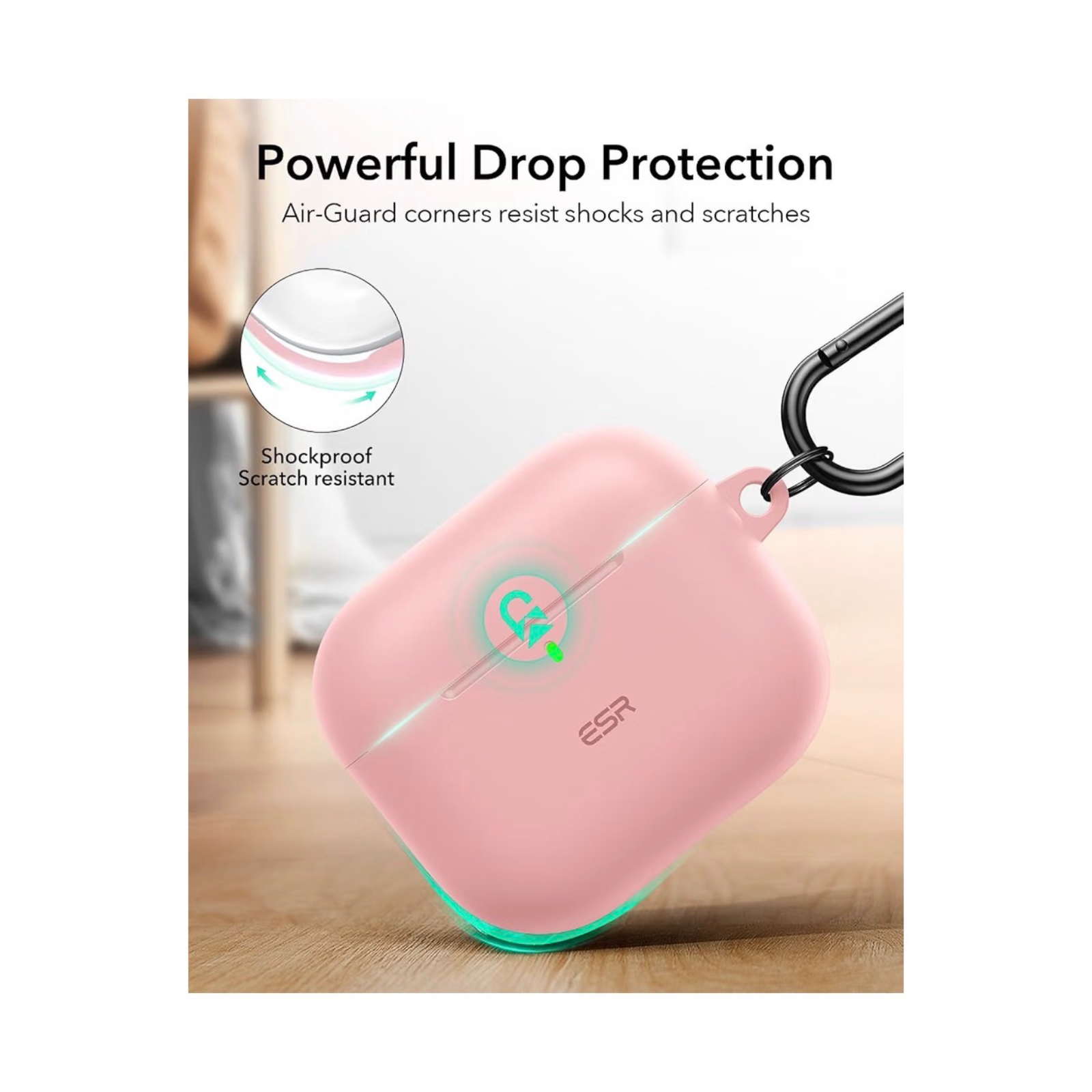 ESR AirPods 5/4 Cloud Series Case With Magnetic Lid – Pink 6
