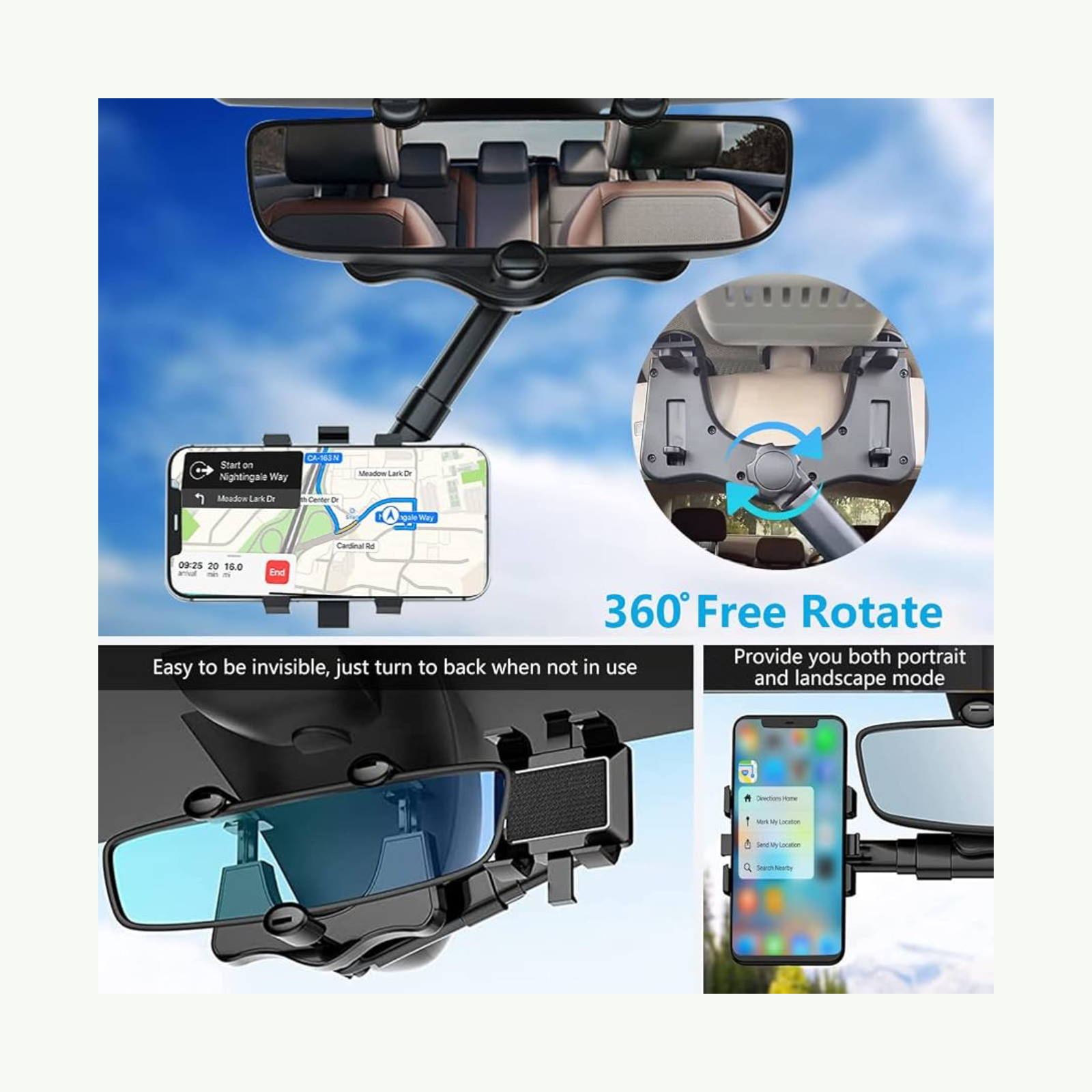 Rearview Mirror Phone Mount 4