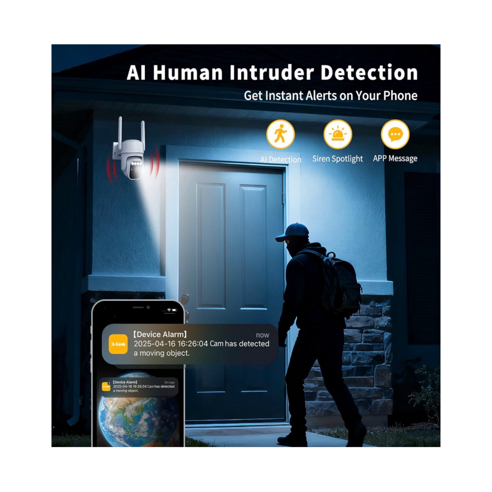 WY-LINK Solar Outdoor Wireless 360° Wi-Fi Security Camera 6