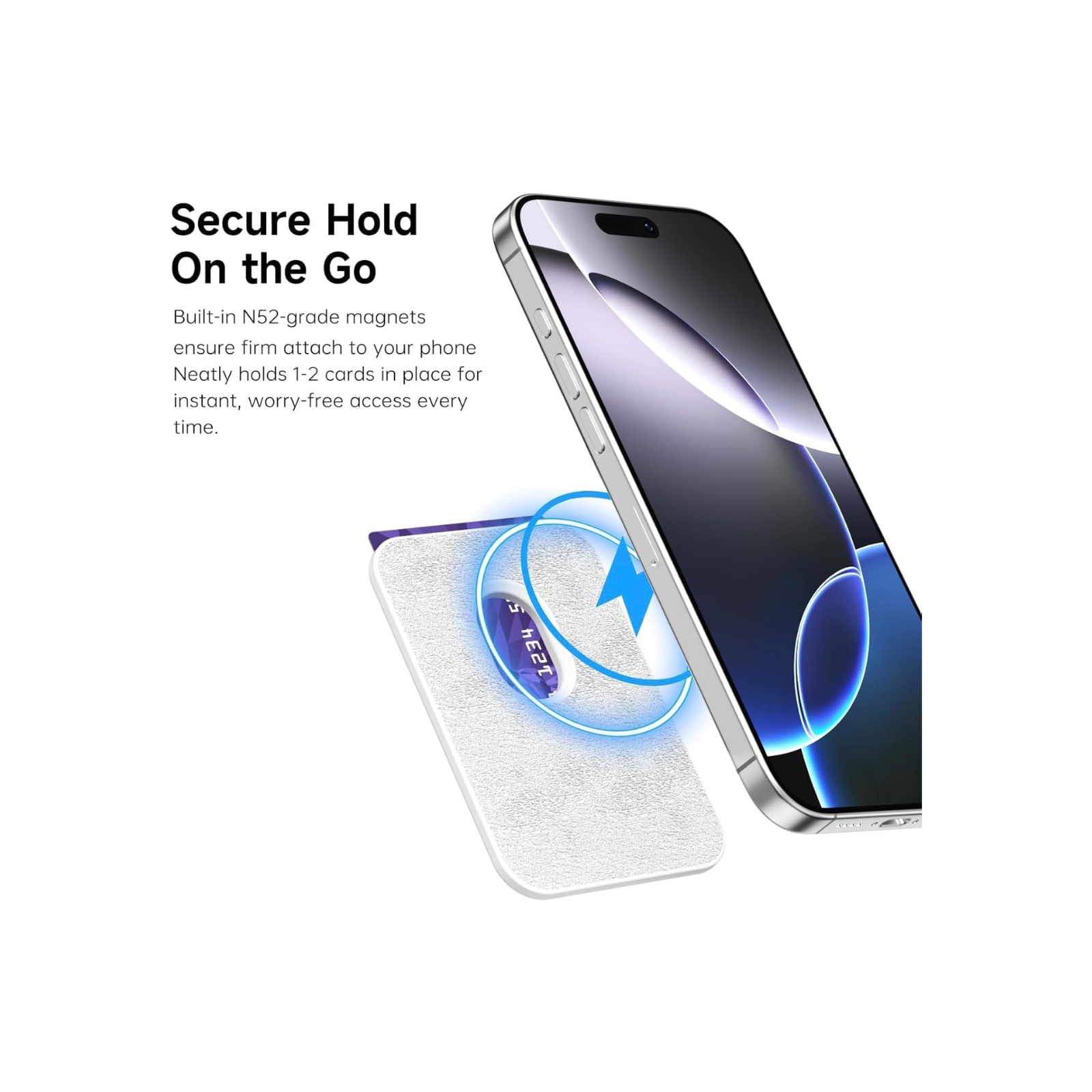White MagSafe-Compatible Magnetic Wallet Card Holder 4
