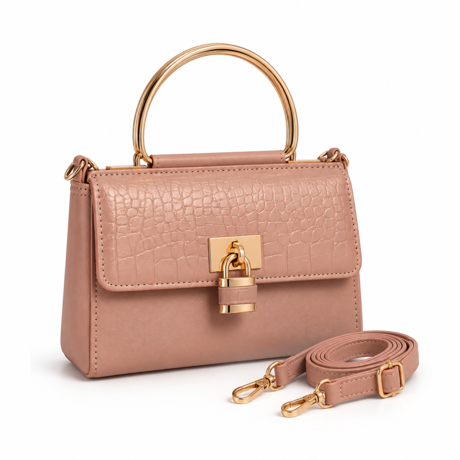 Crocodile-Patterned Crossbody Handbag 6