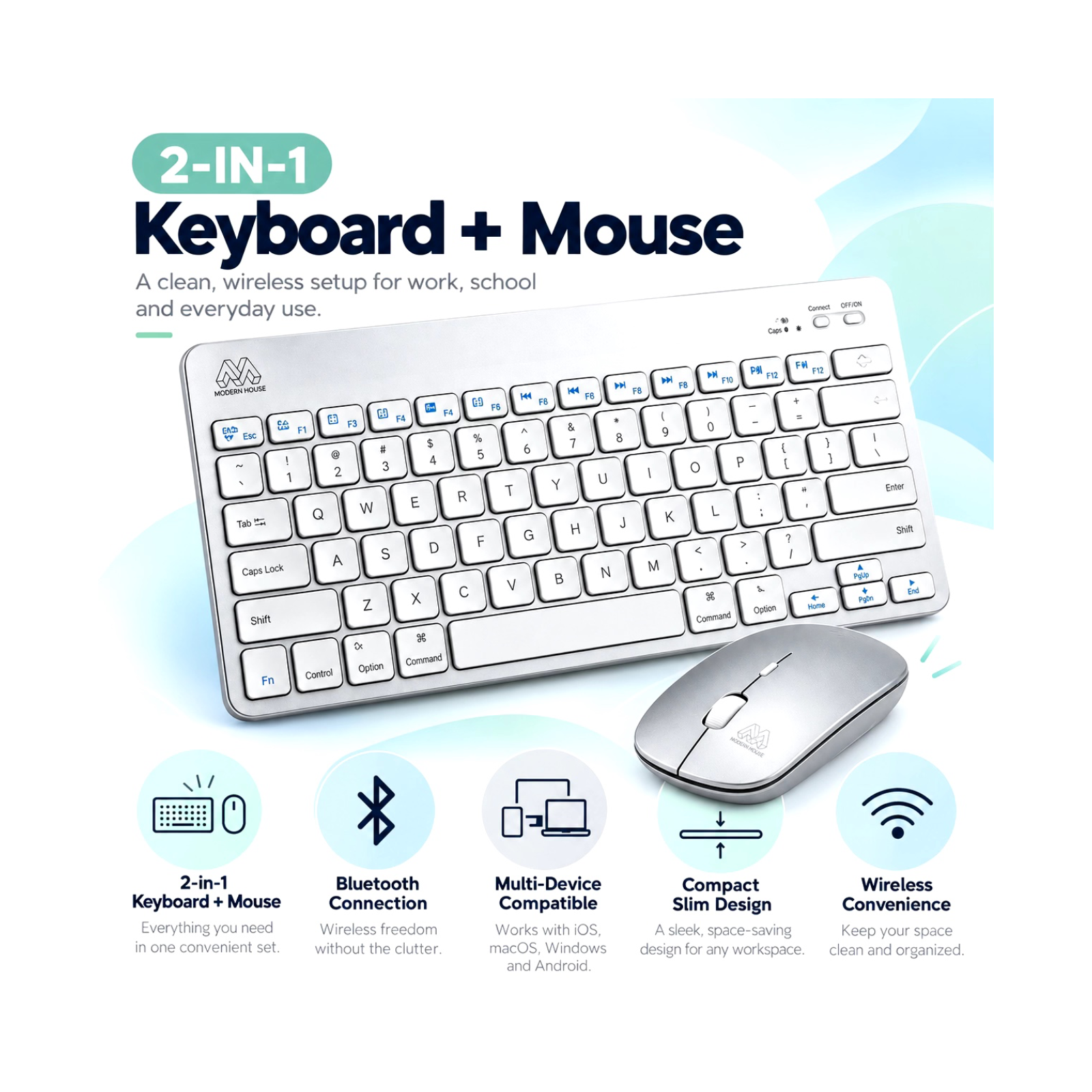 2-in-1 Bluetooth Keyboard And Mouse Set 2
