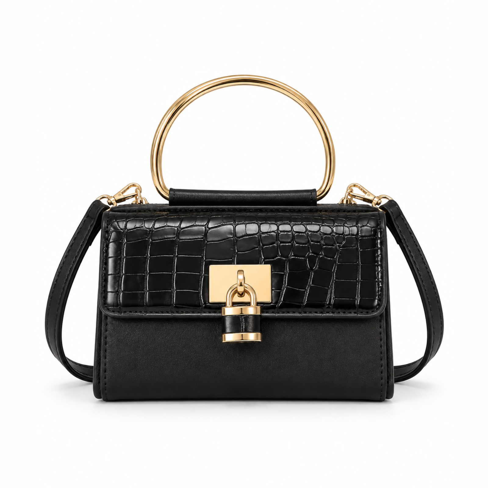 Crocodile-Patterned Crossbody Handbag 5