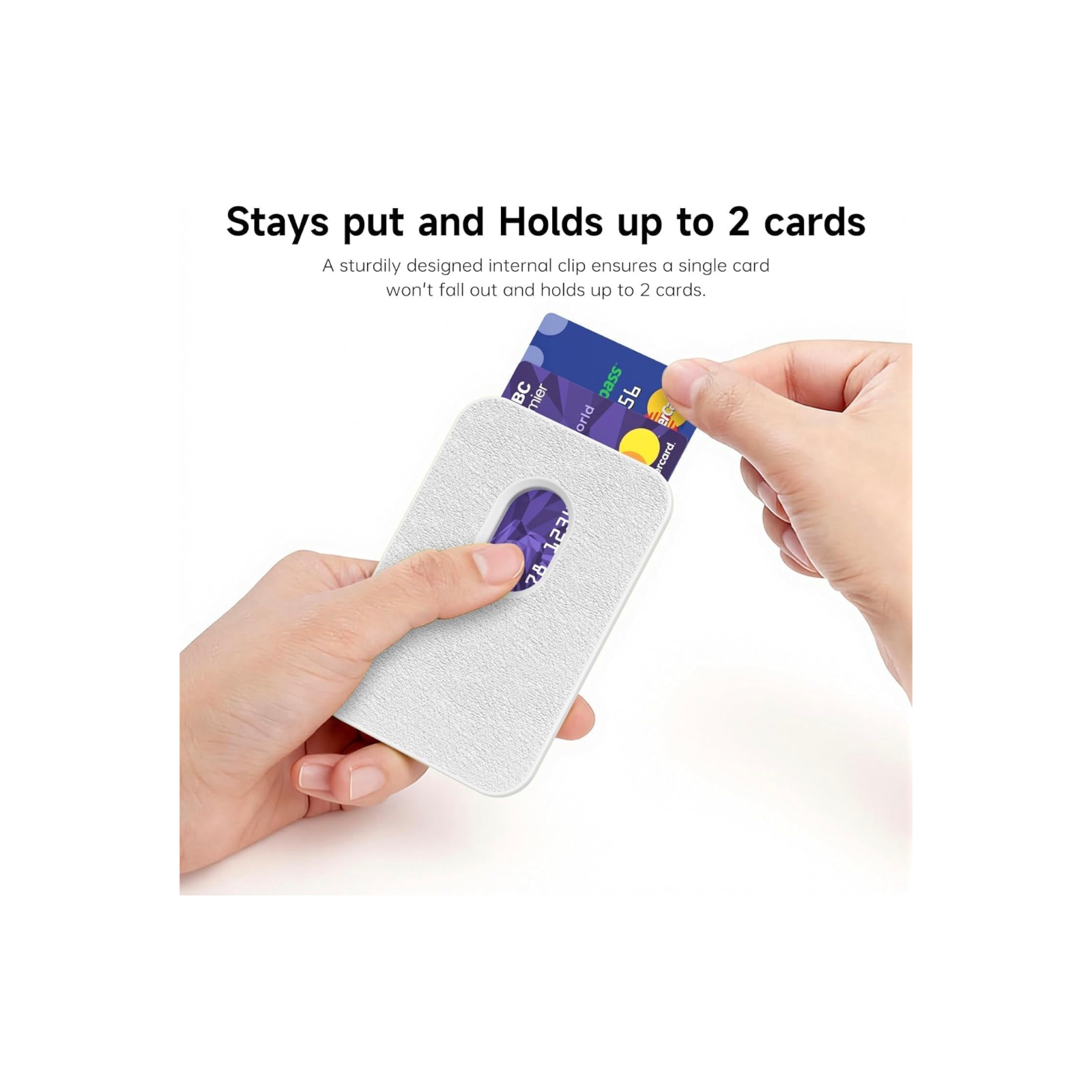 White MagSafe-Compatible Magnetic Wallet Card Holder 6