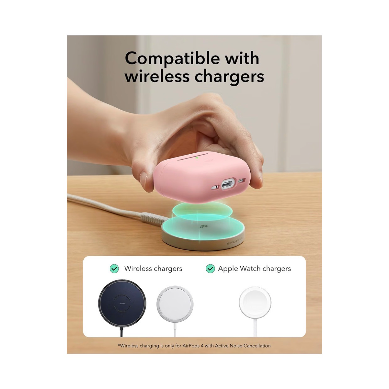 ESR AirPods 5/4 Cloud Series Case With Magnetic Lid – Pink 7
