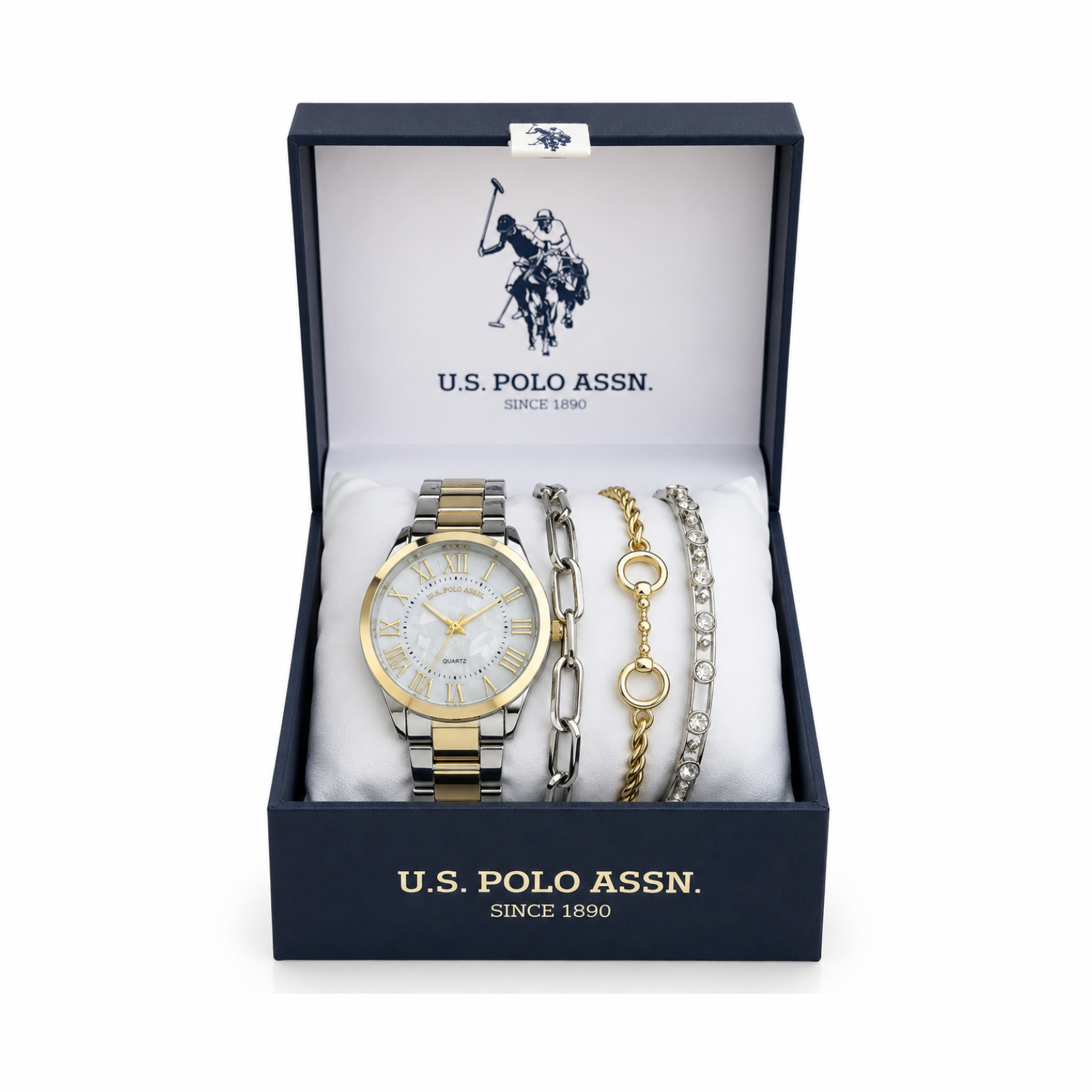 Women's U.S. Polo Assn. Gold Watch Set USC6202