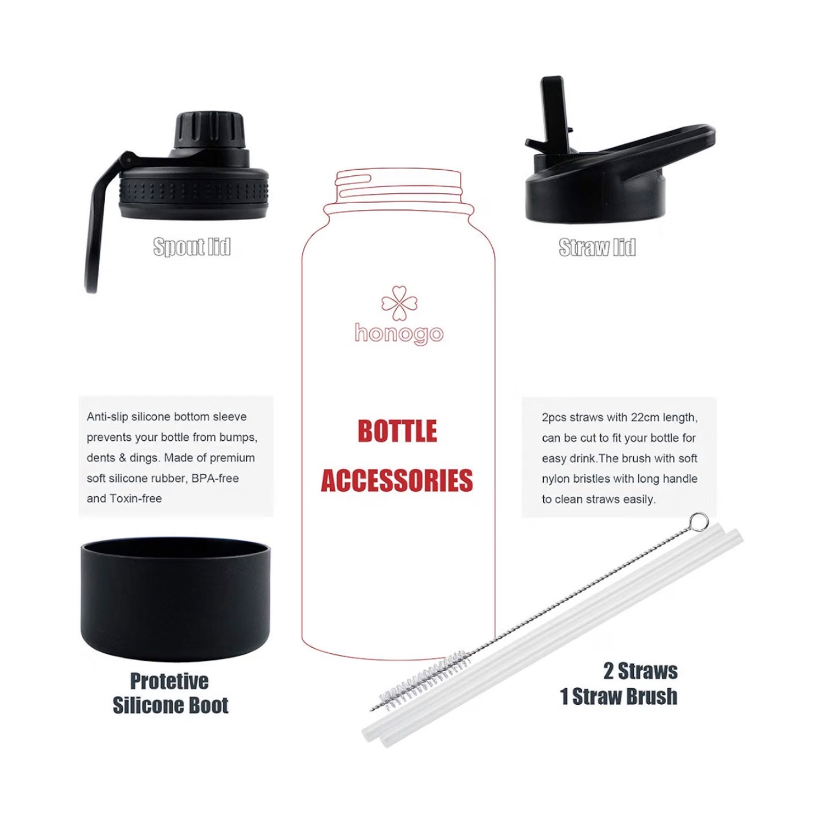 Honogo 32 oz Insulated Water Bottle 4